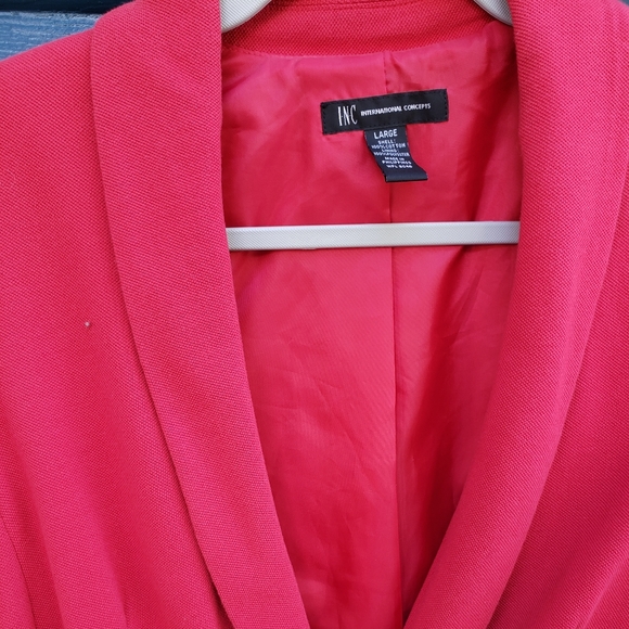 INTERNATIONAL CONCEPTS, INC red cotton blazer L - Picture 3 of 4